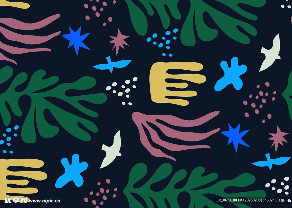 手绘植物昆虫图案背景