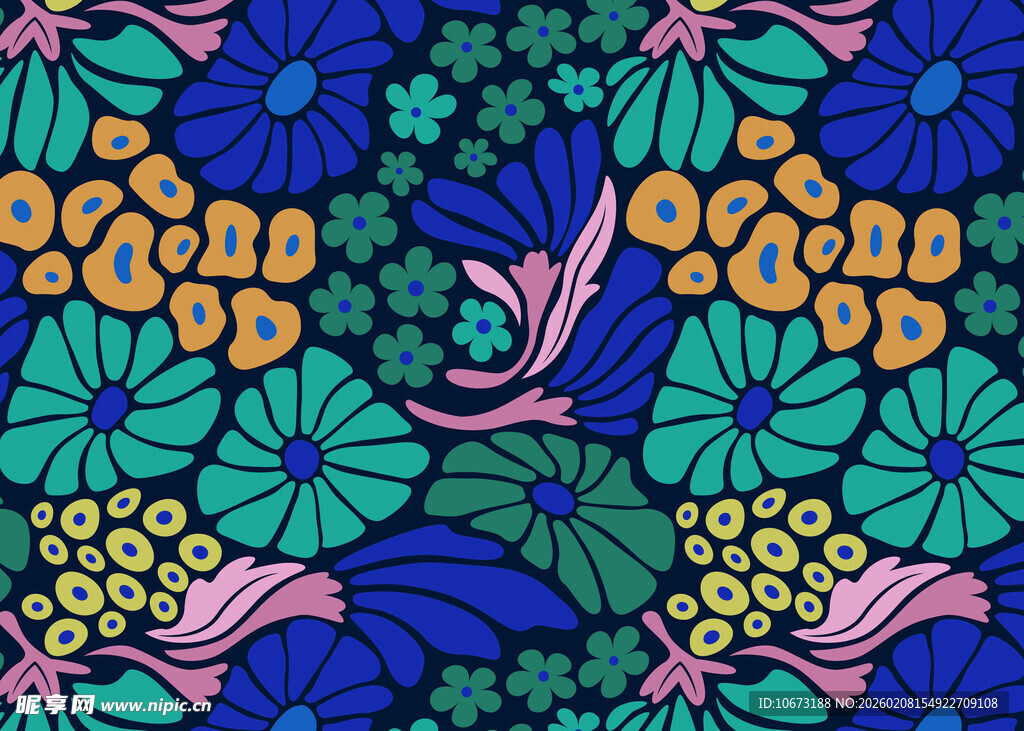 多彩花卉图案背景