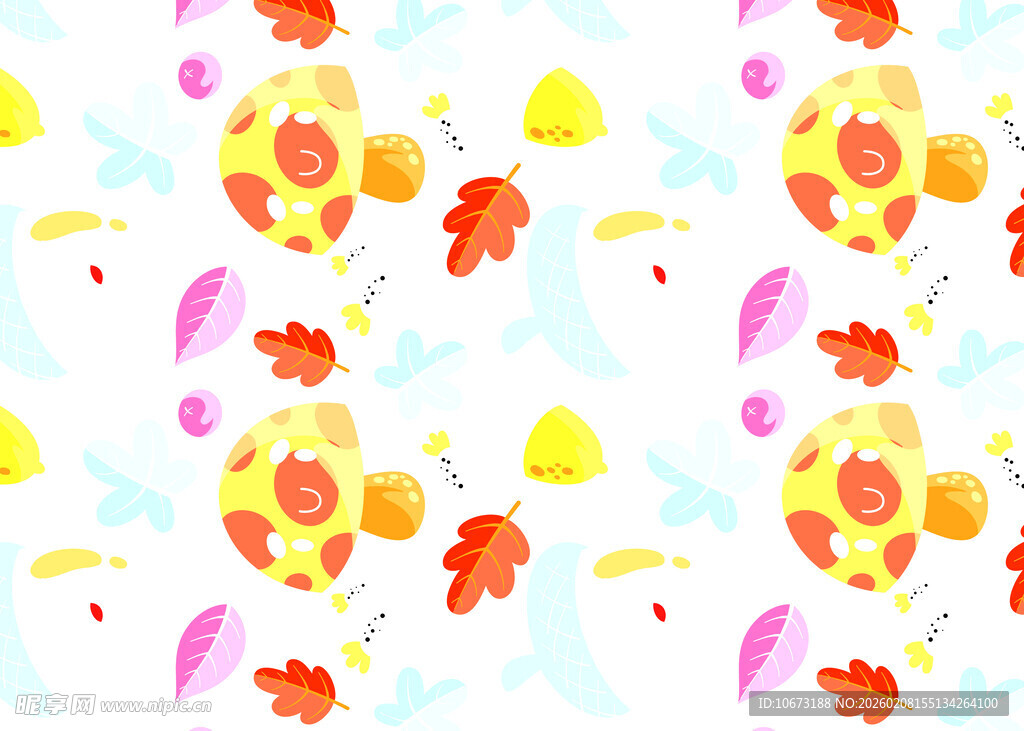 多彩花卉水彩图案背景