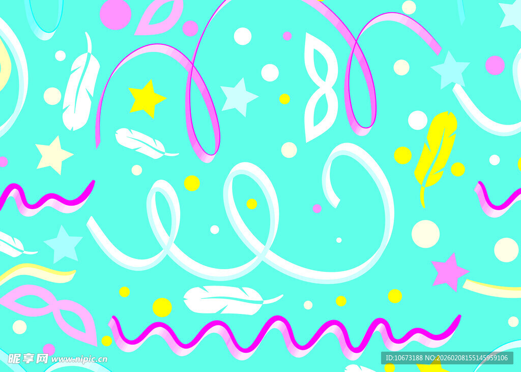 梦幻多彩线条装饰图案