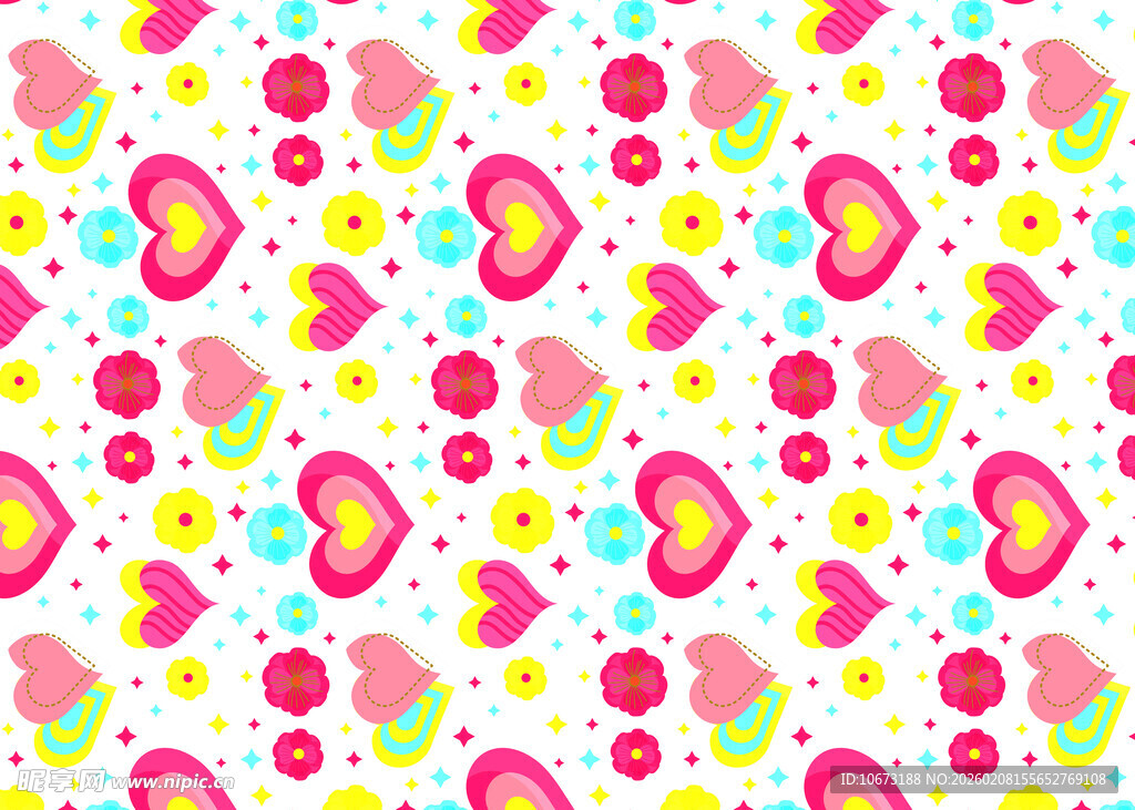 多彩爱心图案背景