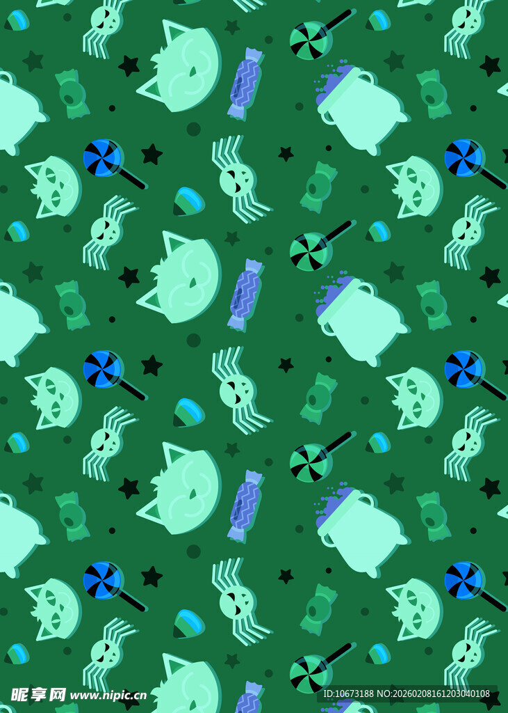 绿色幽灵图案背景纹理