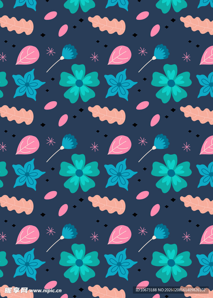 花卉图案深色背景纹理