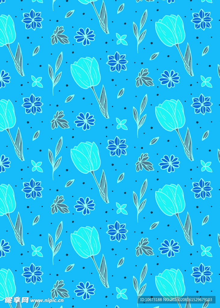 蓝色梦幻冰淇淋图案背景