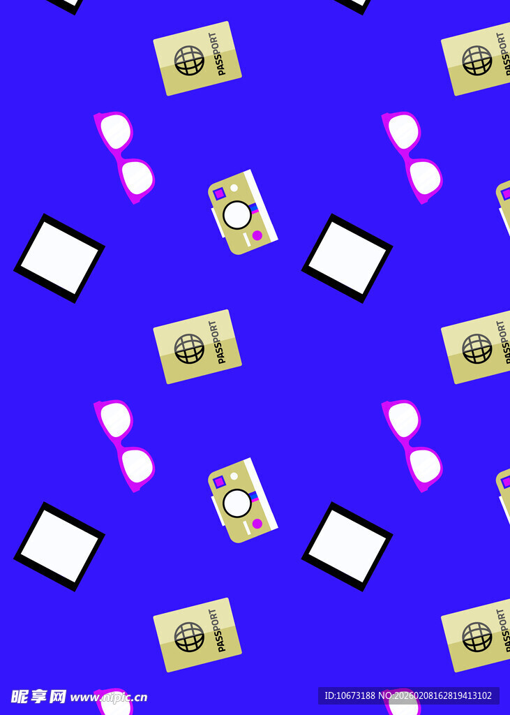 蓝色背景上的多样电子元件