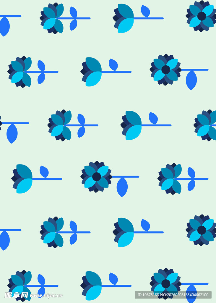 蓝花图案背景纹理设计