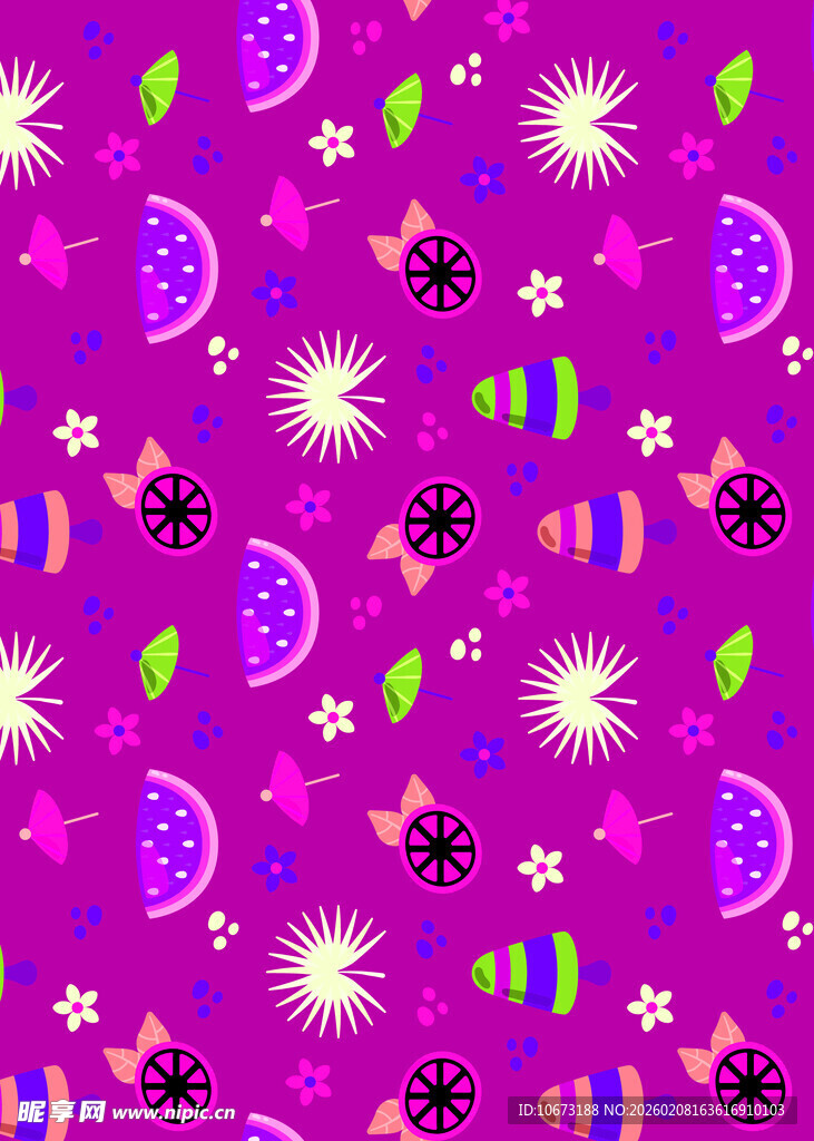 紫色梦幻花卉图案背景