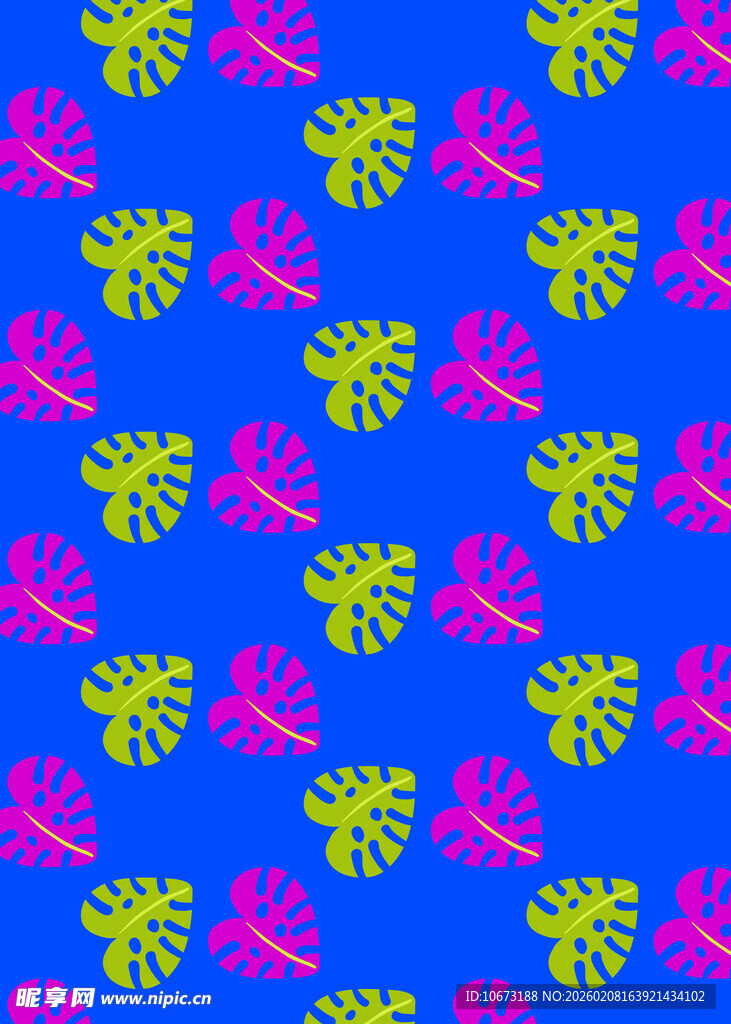 蓝底多彩花纹图案