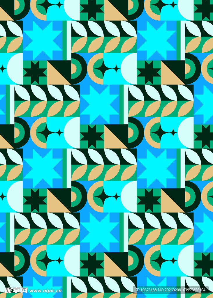 几何图案彩色无缝背景图