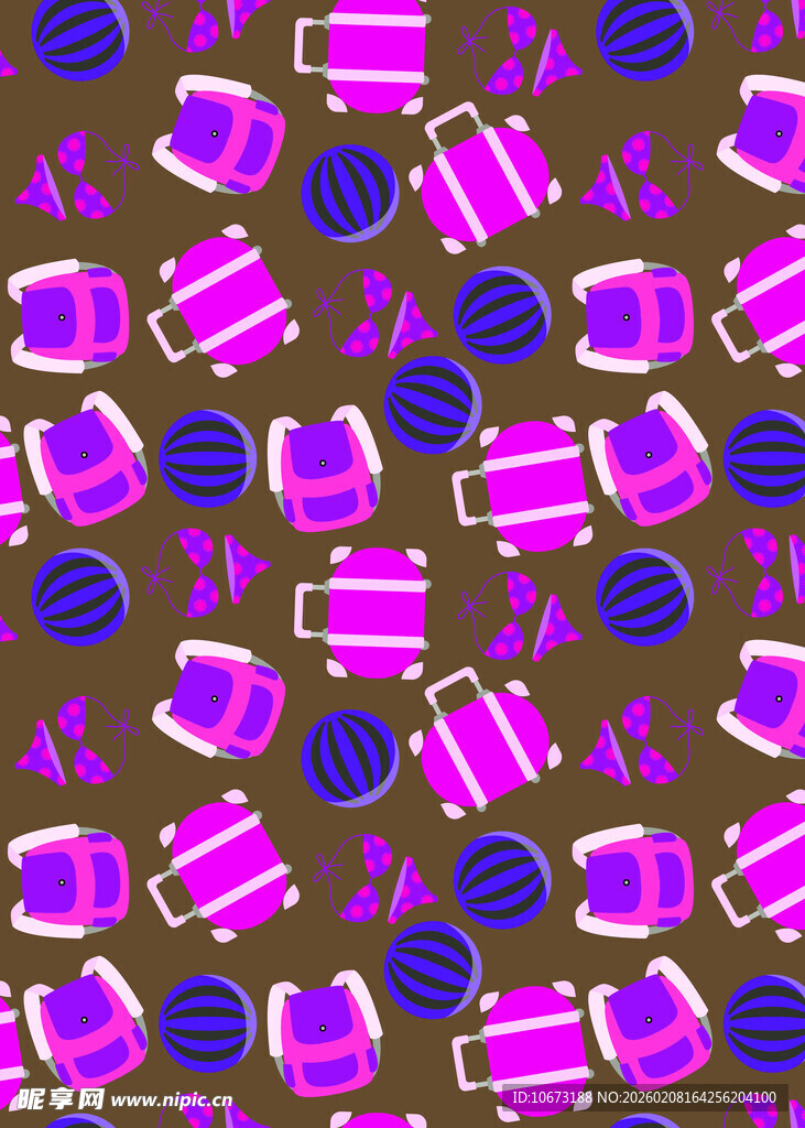 紫色系杯子糖果图案背景