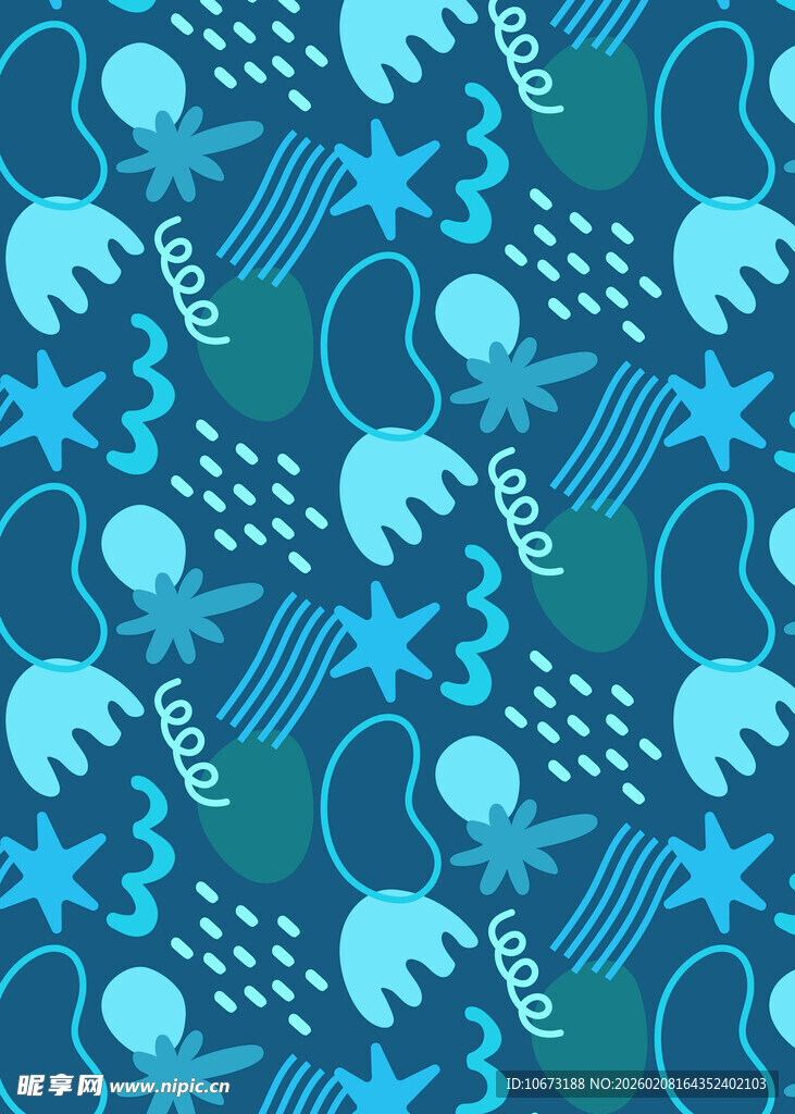 海洋元素无缝图案设计