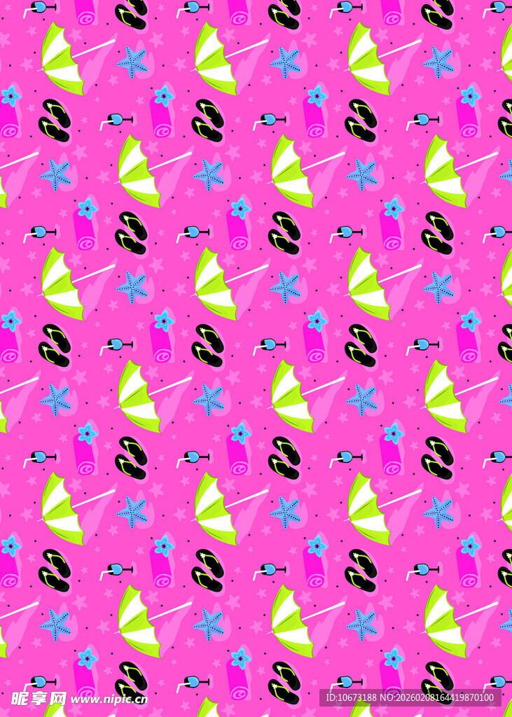 粉色背景多彩香蕉图案