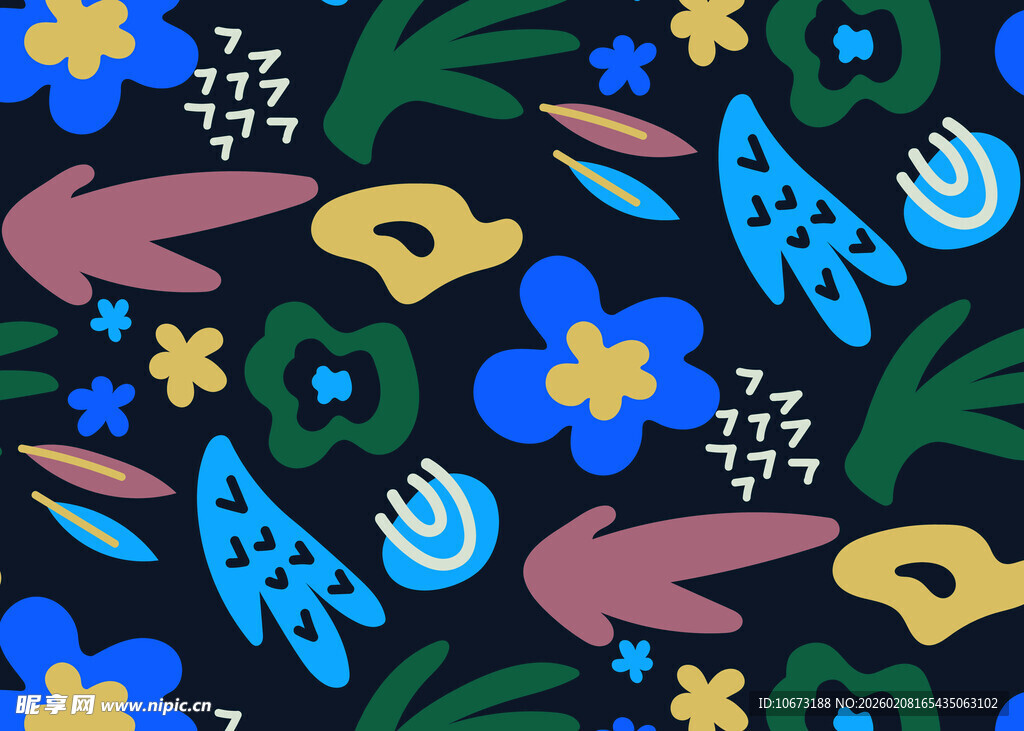 多彩花卉藤蔓图案背景