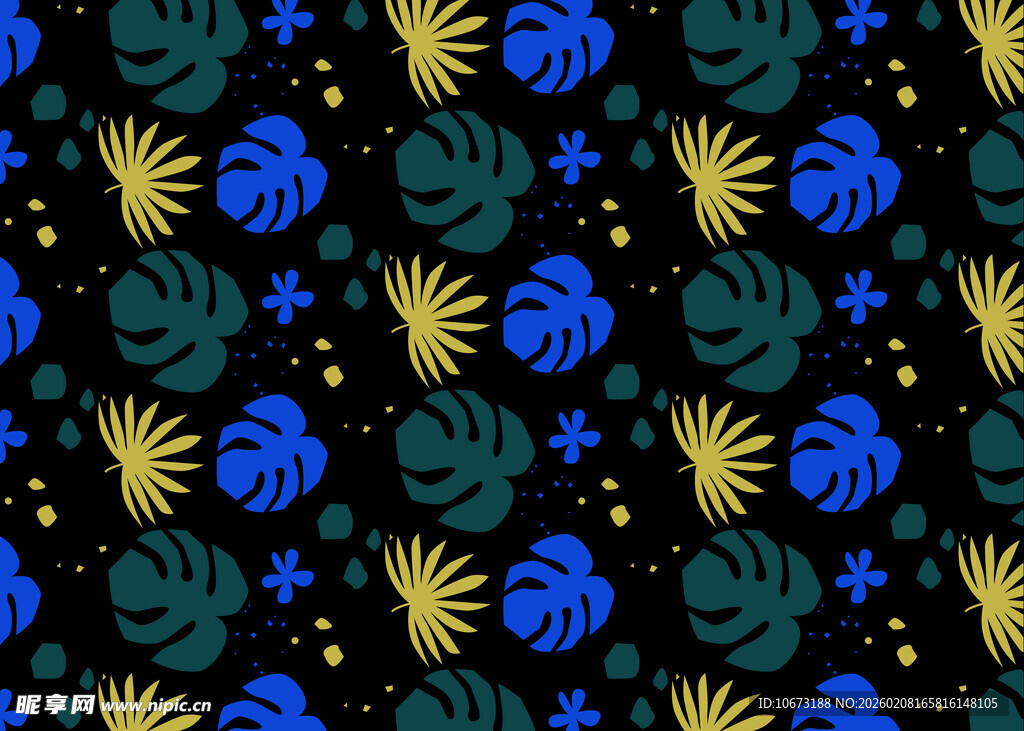 热带植物图案背景