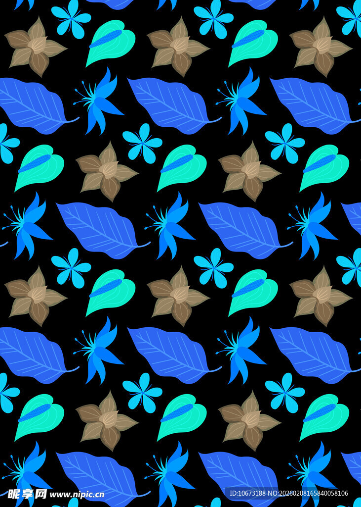 海洋元素几何图案背景