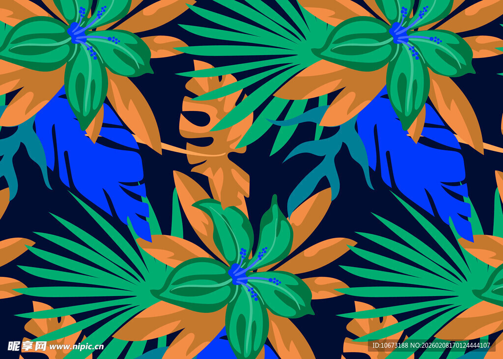 热带植物花卉图案设计