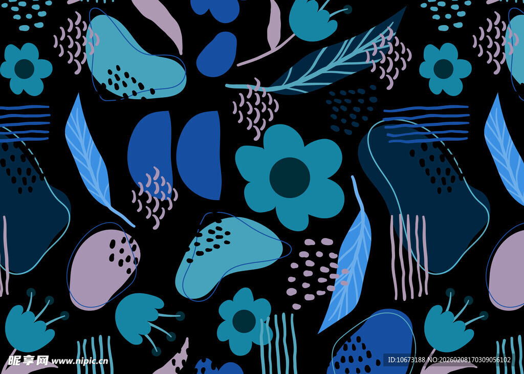 抽象几何花卉图案背景