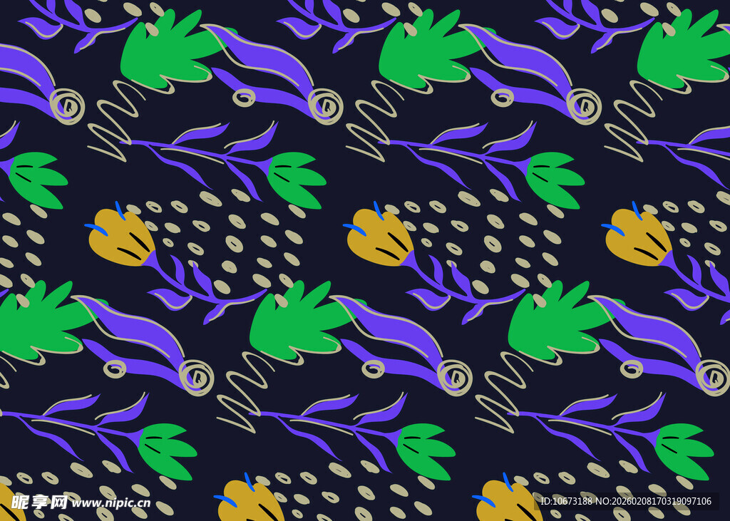 复古花卉藤蔓图案背景