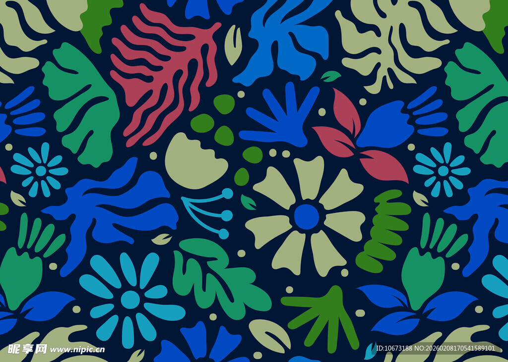 多彩植物花卉图案纹理