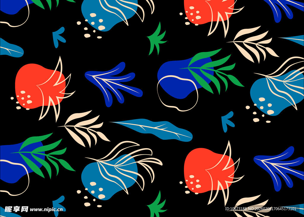 热带植物花卉图案背景