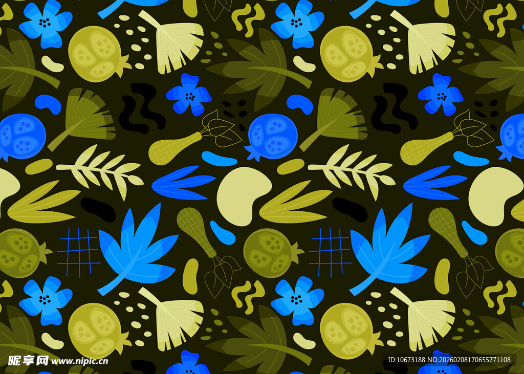 多彩植物花卉图案设计