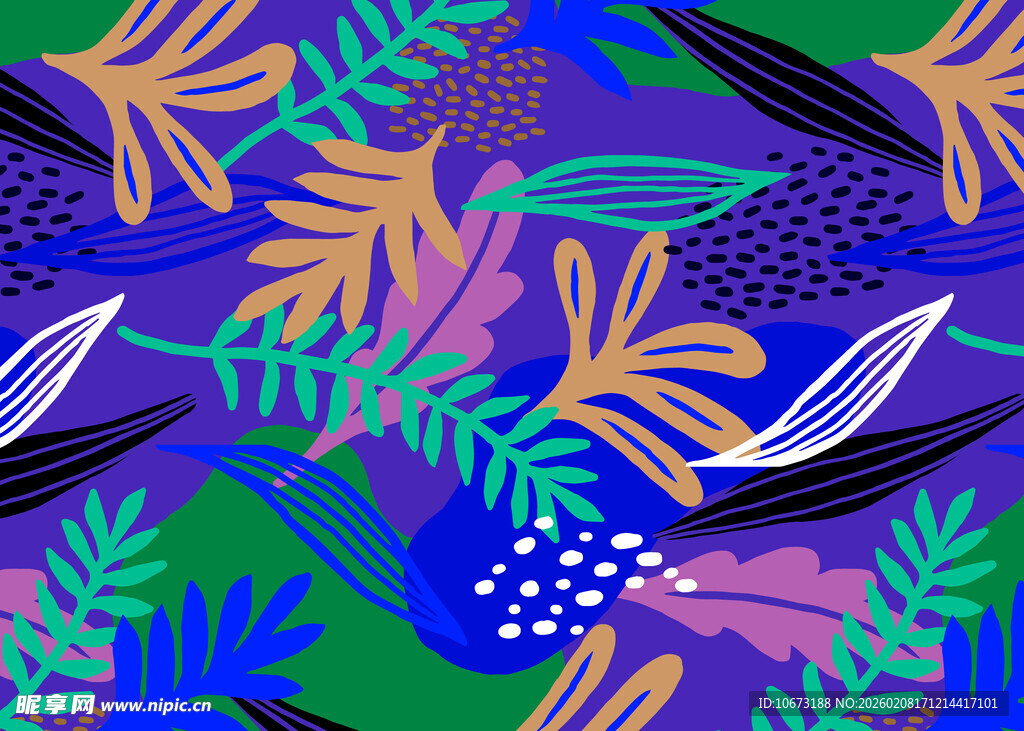 热带植物图案背景