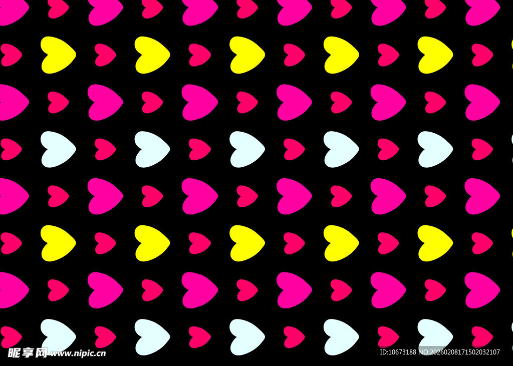 多彩心形图案背景