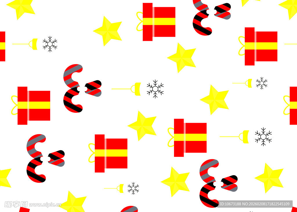 圣诞元素无缝图案背景