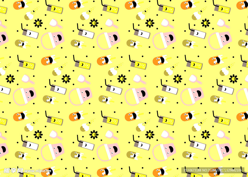 黄色花卉图案背景纹理