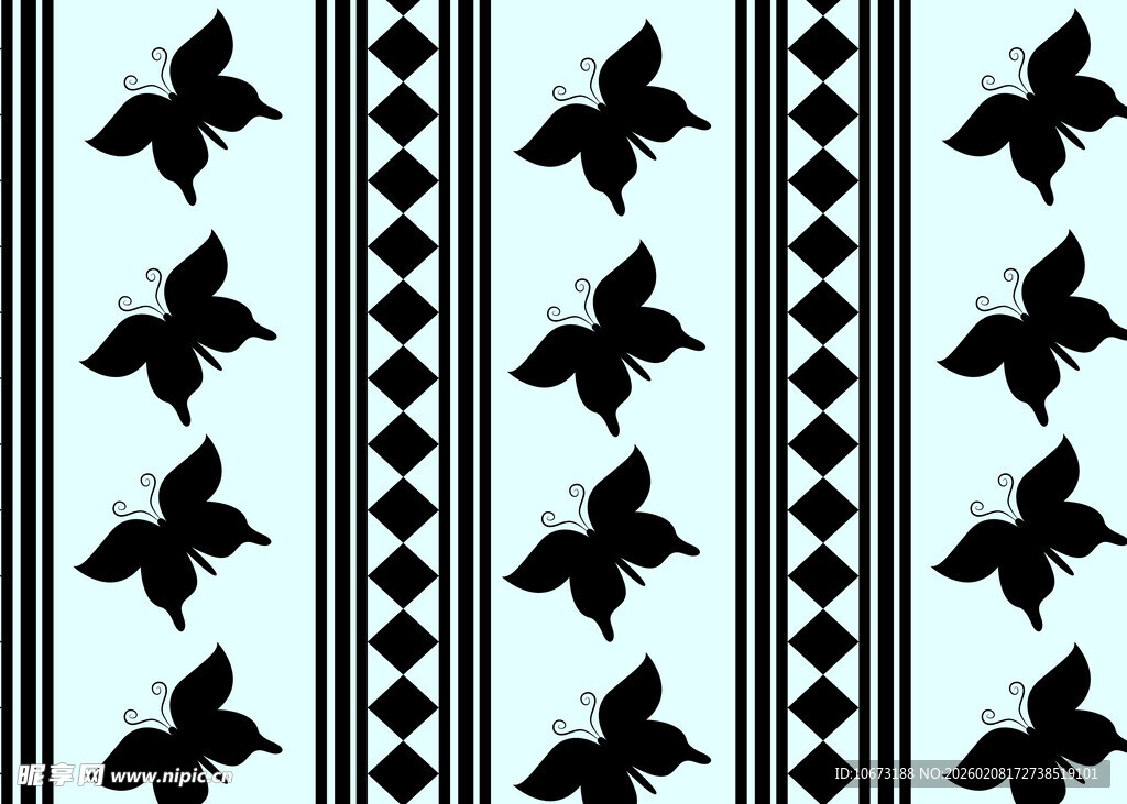 黑白蝴蝶几何图案纹理