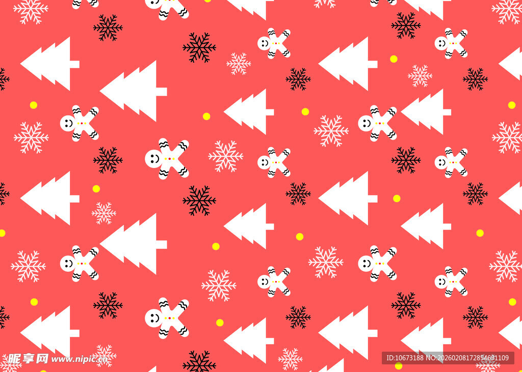 圣诞主题红色雪花图案背景