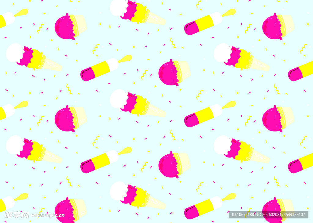 缤纷冰淇淋图案背景