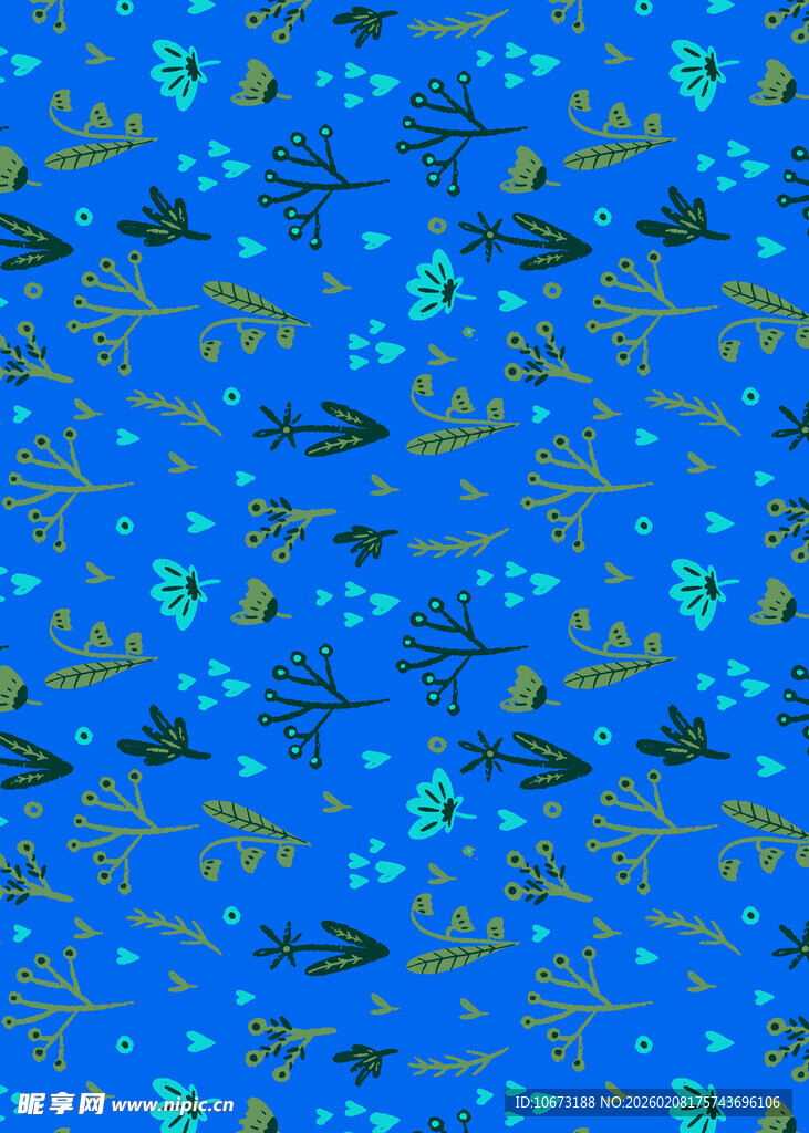 蓝色海洋生物图案背景