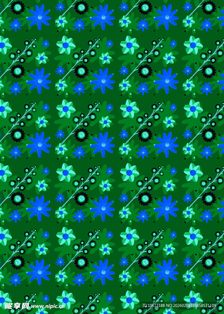 绿色花卉图案背景纹理