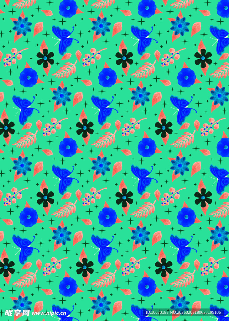 多彩花卉图案背景