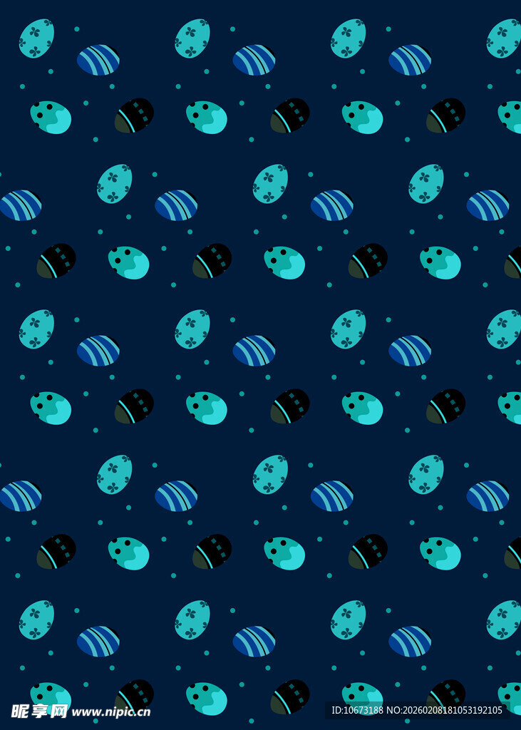 蓝色背景的多样图案