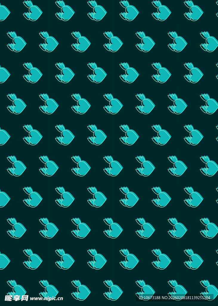 蓝绿色小鱼图案背景