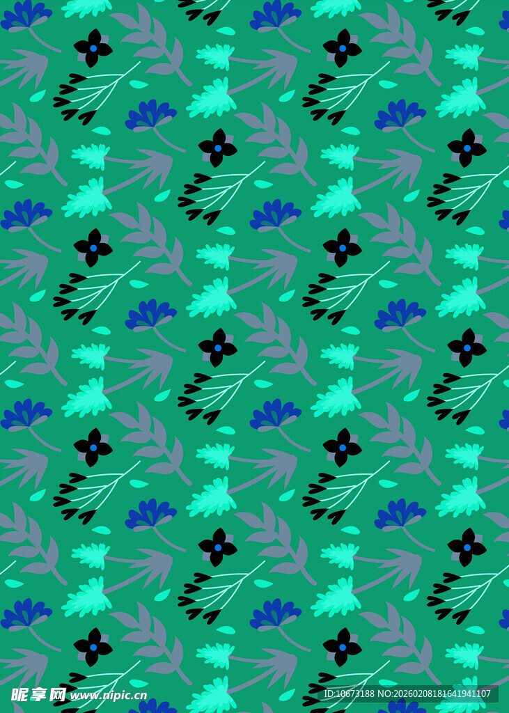 蓝绿交织的抽象几何图案