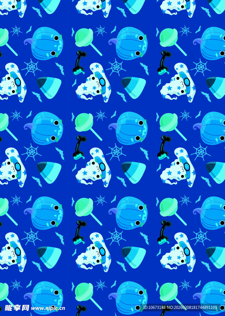 蓝色花卉图案背景纹理