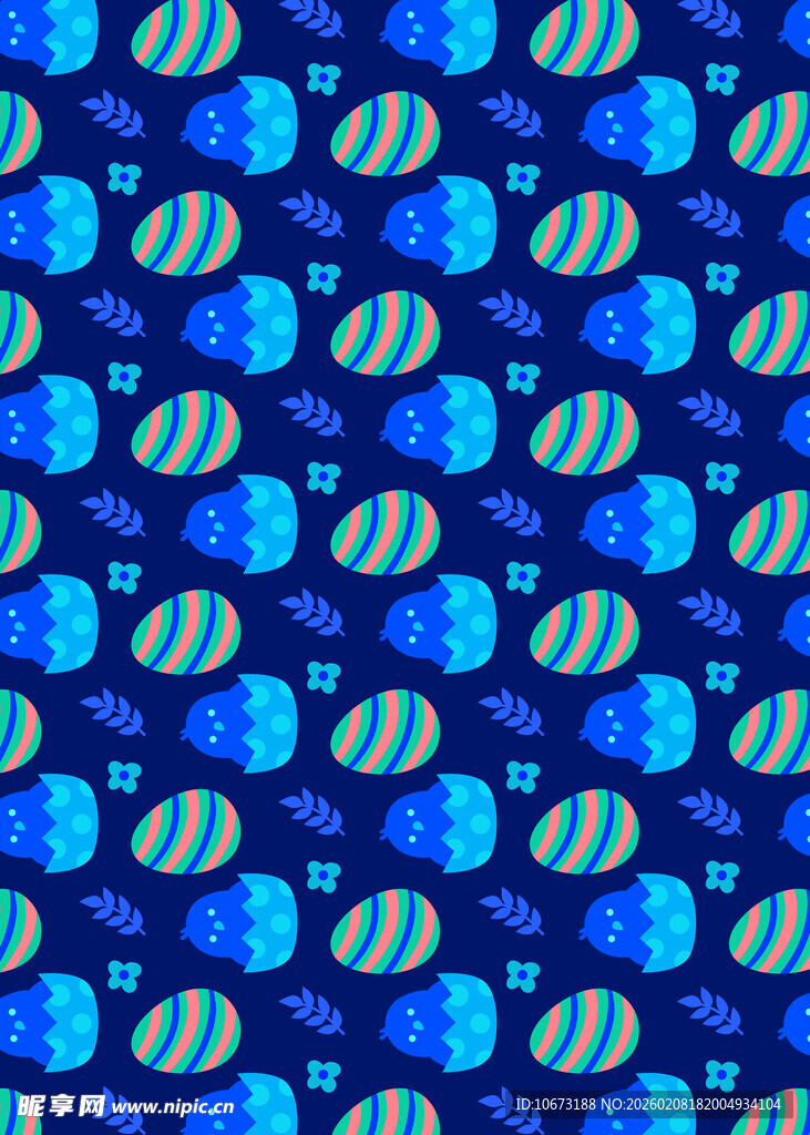 蓝色星球图案无缝背景