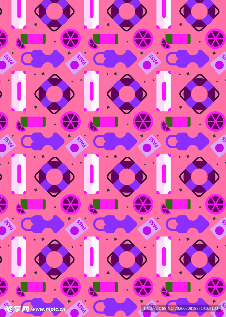 粉色系几何图案无缝背景