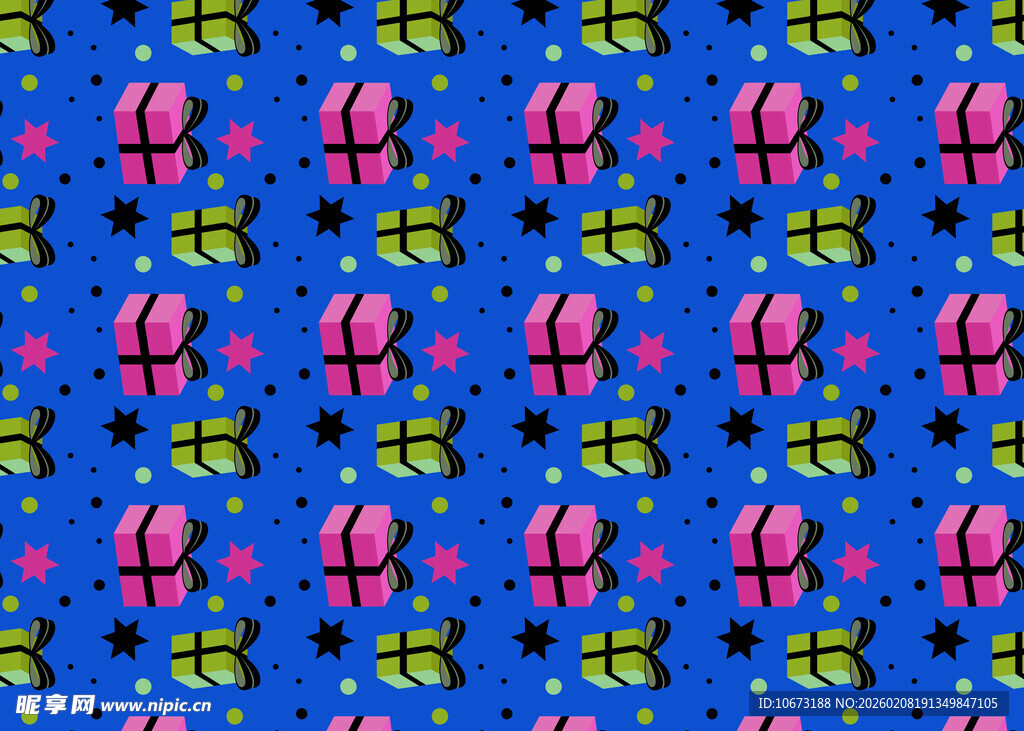 蓝色背景多彩蝴蝶图案