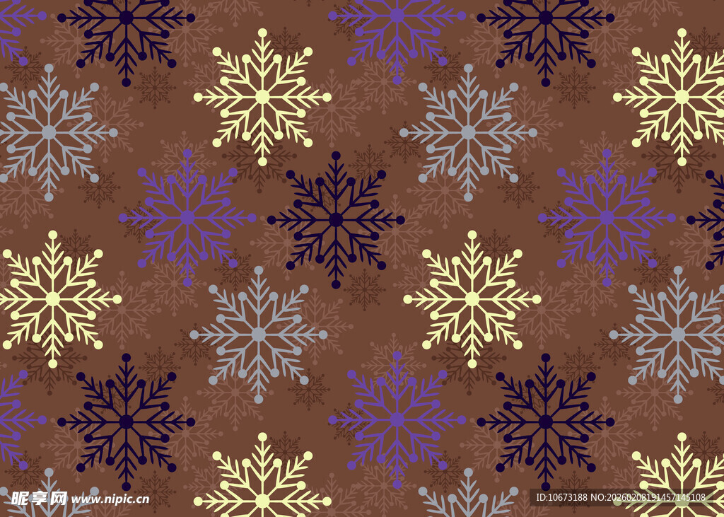 多彩雪花图案背景纹理