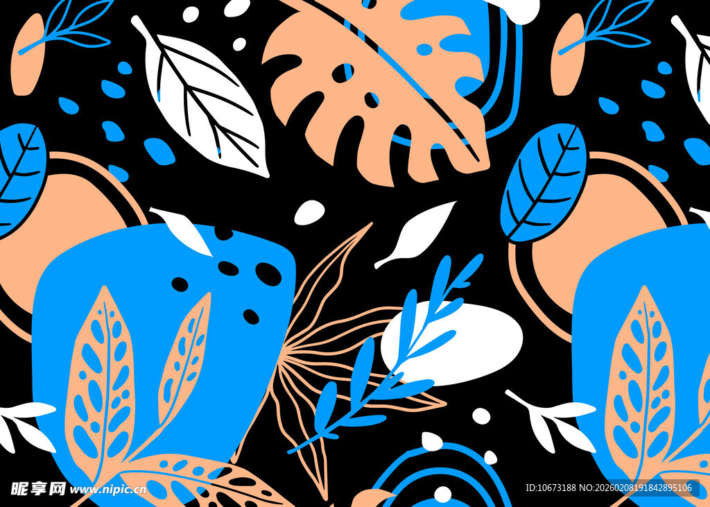 抽象植物图案装饰背景