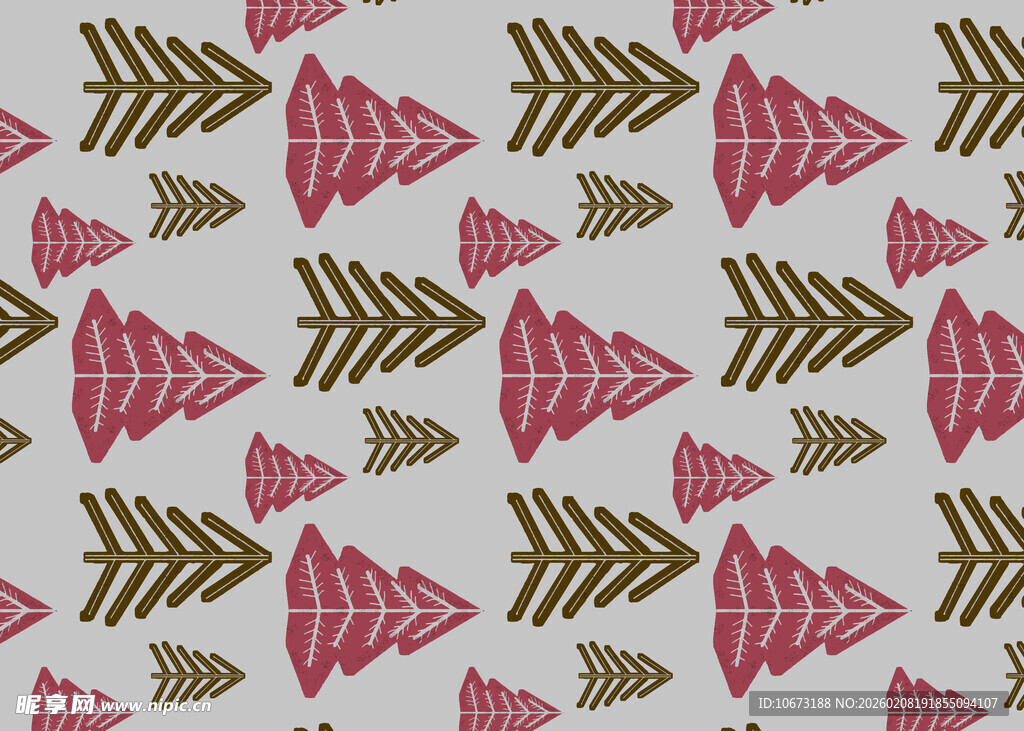 几何树叶图案背景纹理