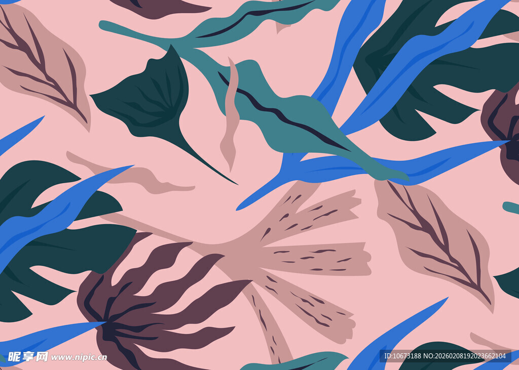 热带植物图案背景