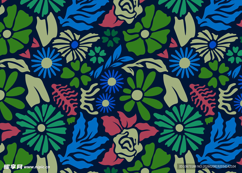 多彩花卉植物图案纹理