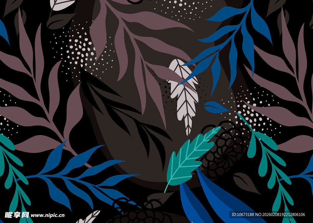 抽象植物图案背景设计