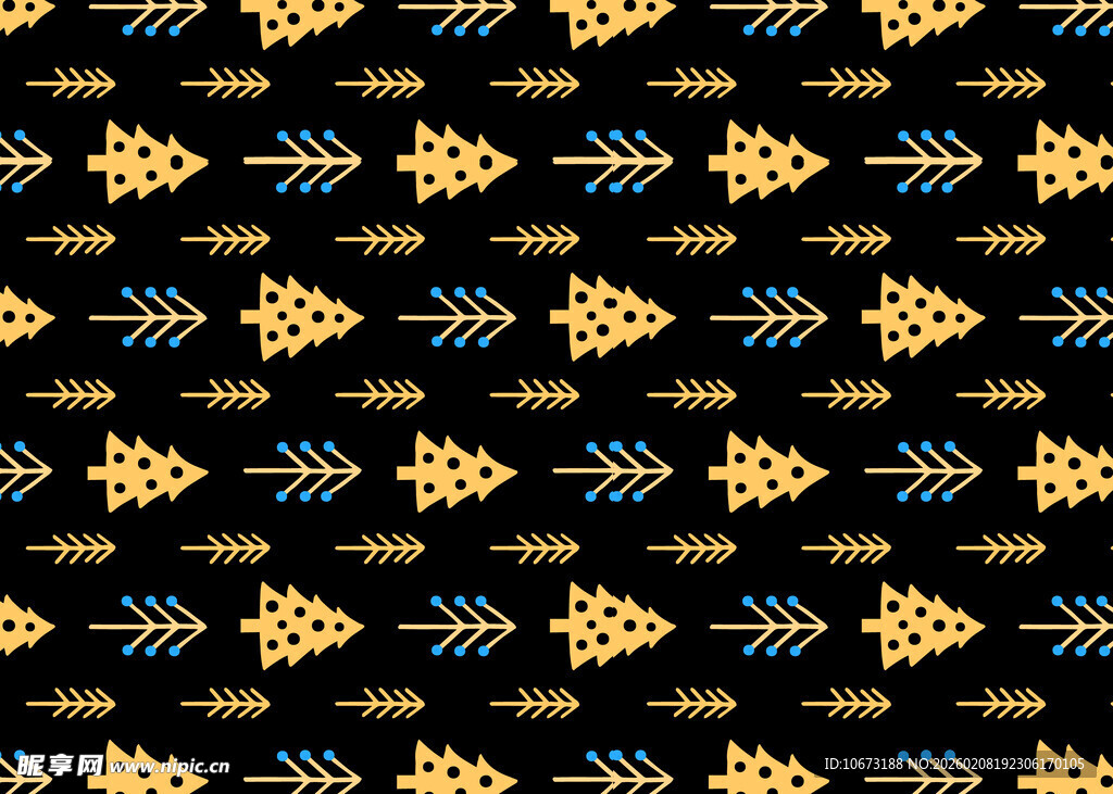 黑色背景金色箭头图案