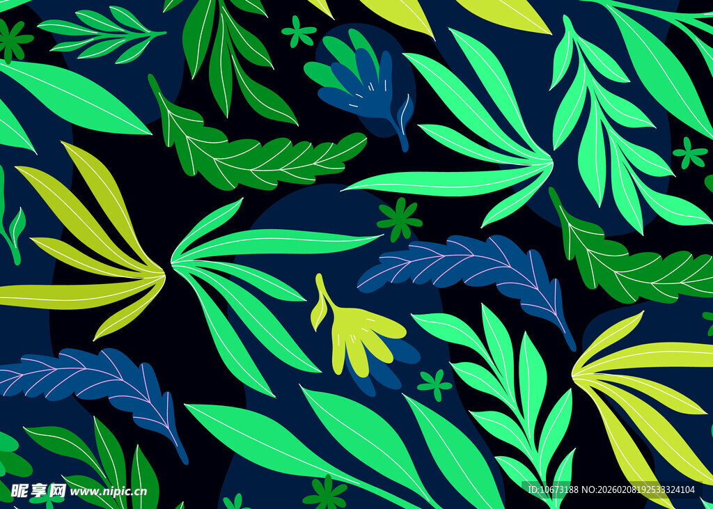 热带植物图案背景